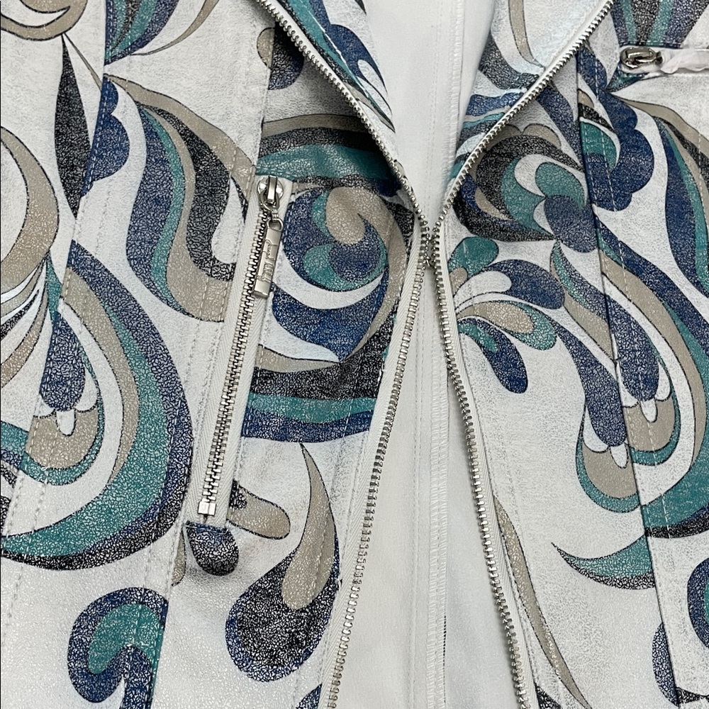 Joseph Ribkoff NWOT Moto Jacket 231951 Swirl Pattern Blazer- Size Medium - Picture 6 of 15